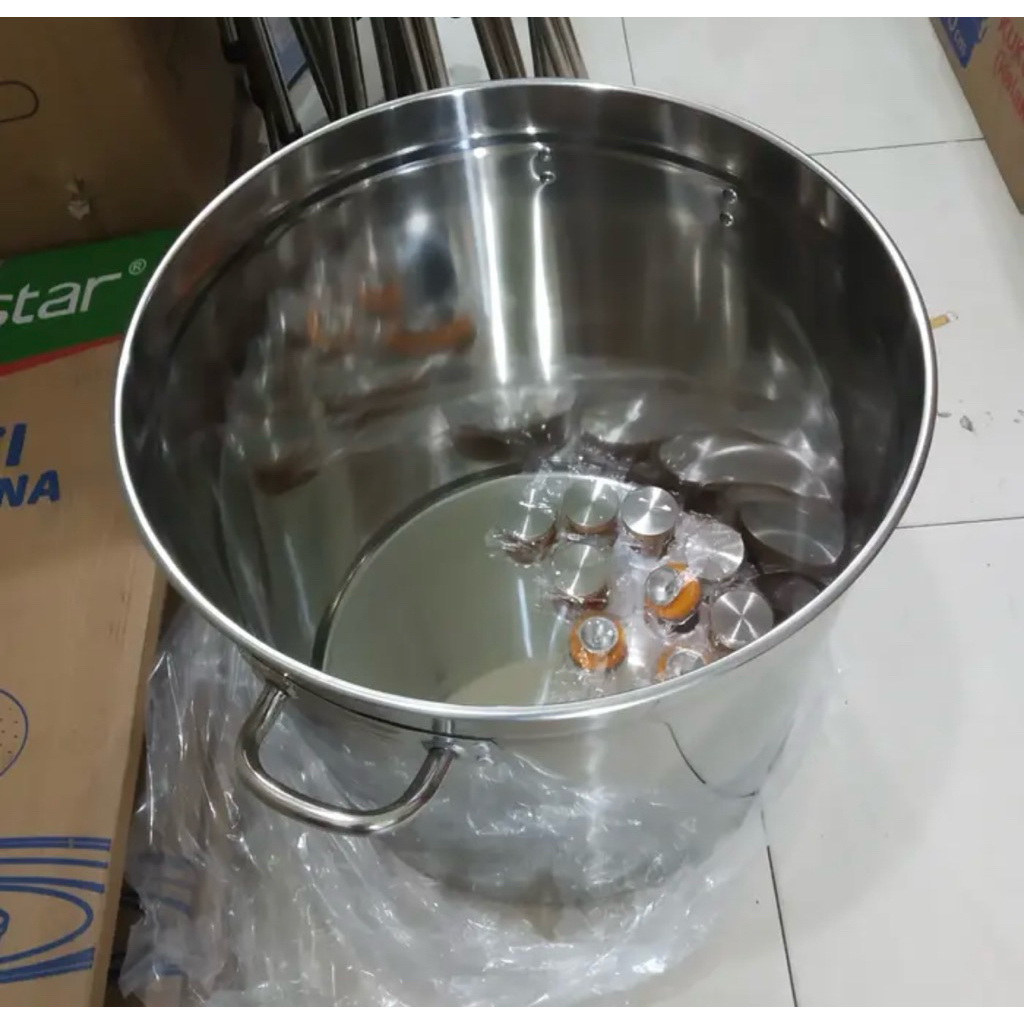 panci jumbo 50 cm x 50 cm stainles steel 100 liter tebal merebus serbaguna
