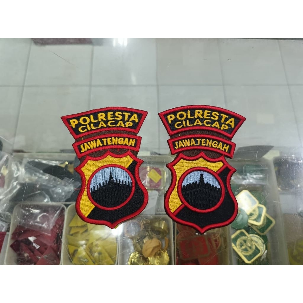 Bet Bordir PDL Logo Jateng + Polresta Cilacap