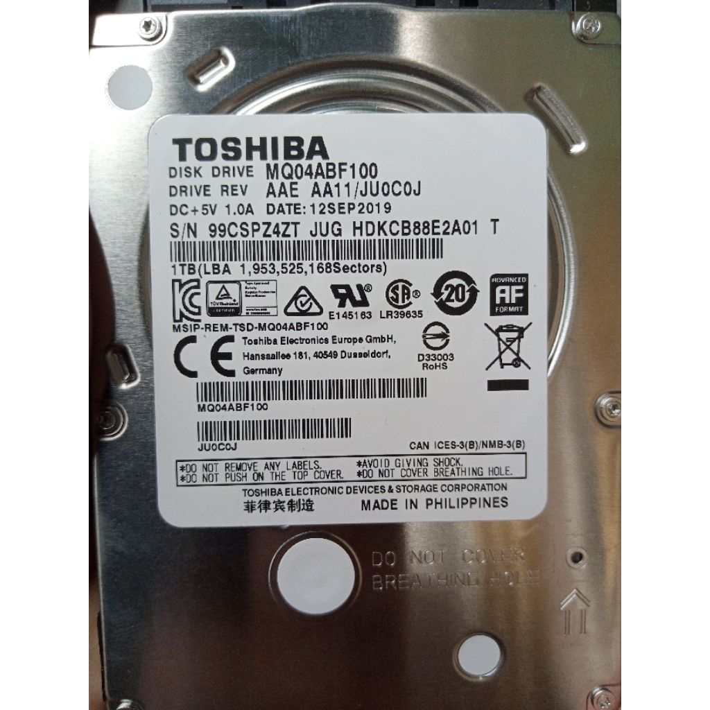 hardisk laptop 1tb copotan bekas