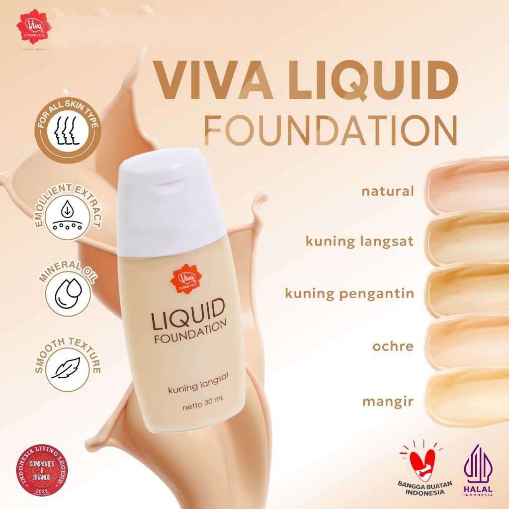 VIVA LIQUID FOUNDATION - ALAS BEDAK VIVA -Viva Liquid Foundation 30ml