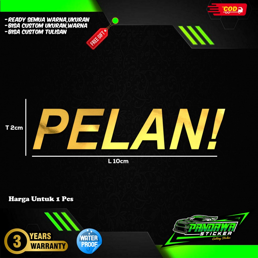 Sticker Cutting Pelan - Cutting Sticker Vinyl Anti Air cocok untuk Motor,Helm &  Mobil