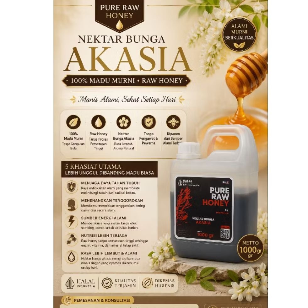 MADU AKASIA ASLI UNTUK ASAM LAMBUNG JANTUNG DIABETES