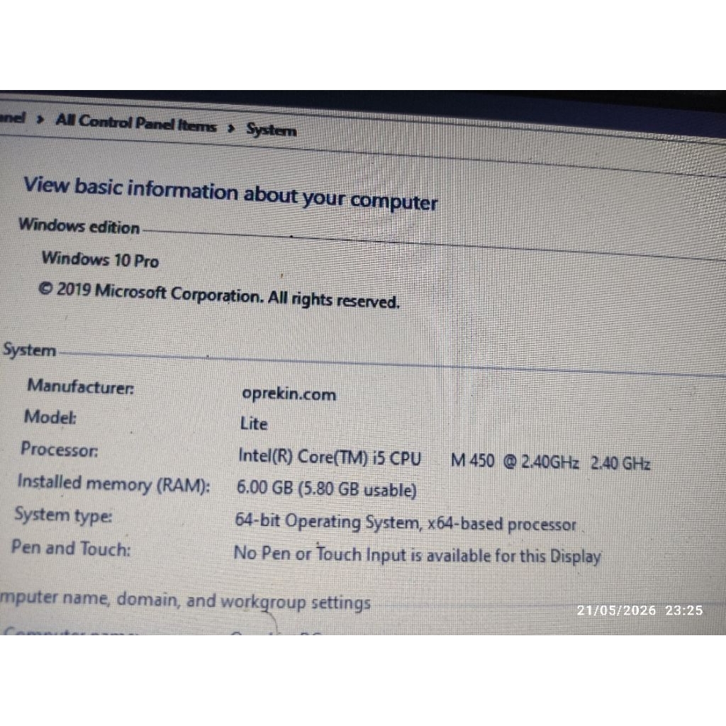 laptop lenovo T410 RAM 6 GB CORE i5