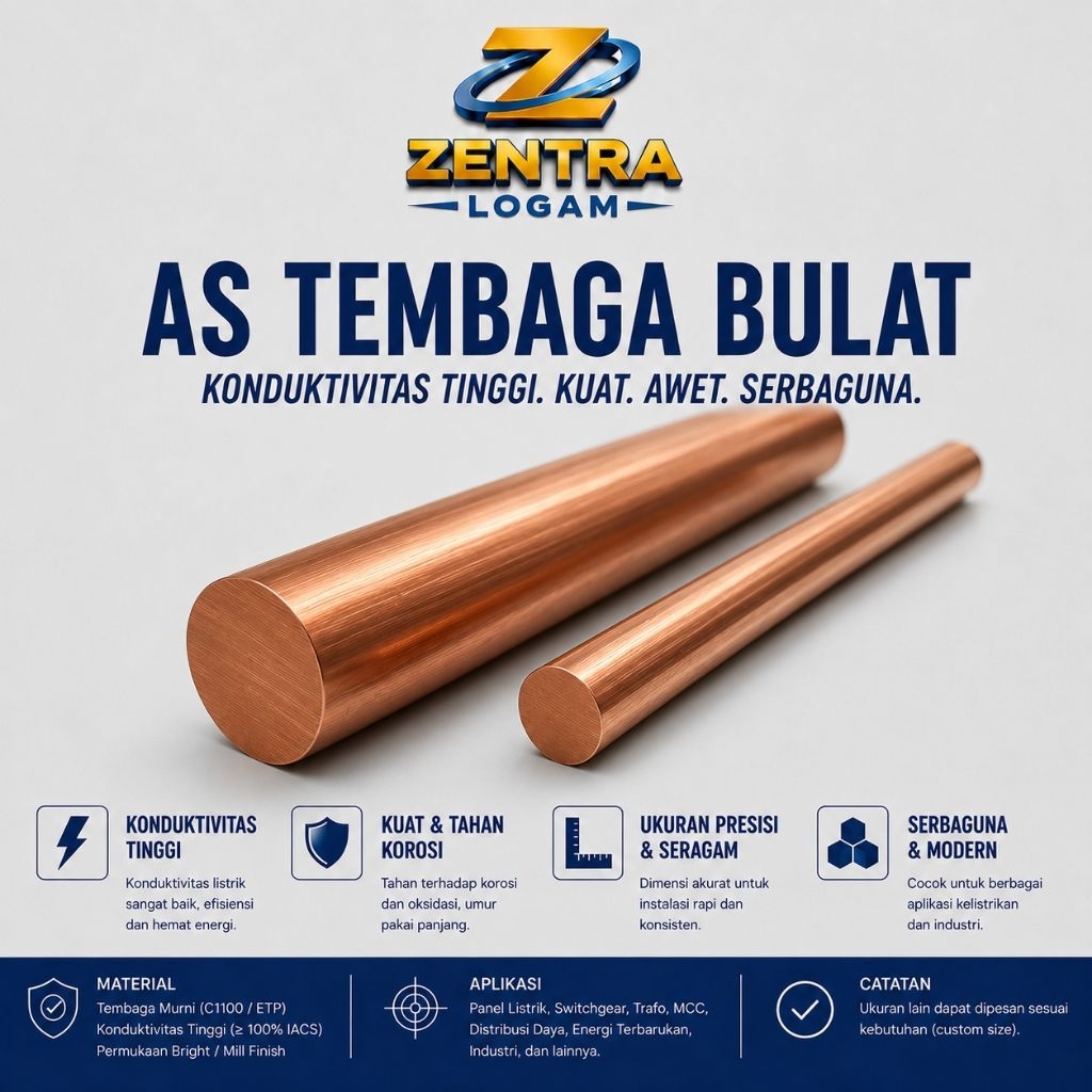 As Tembaga Rod Diameter 1mm Per 1cm