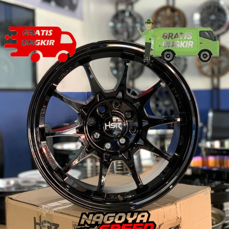 VELG MOBIL HSR BOROKO SRD RING 16 LEBAR 7/8 READY WARNA GLOSSY BLACK