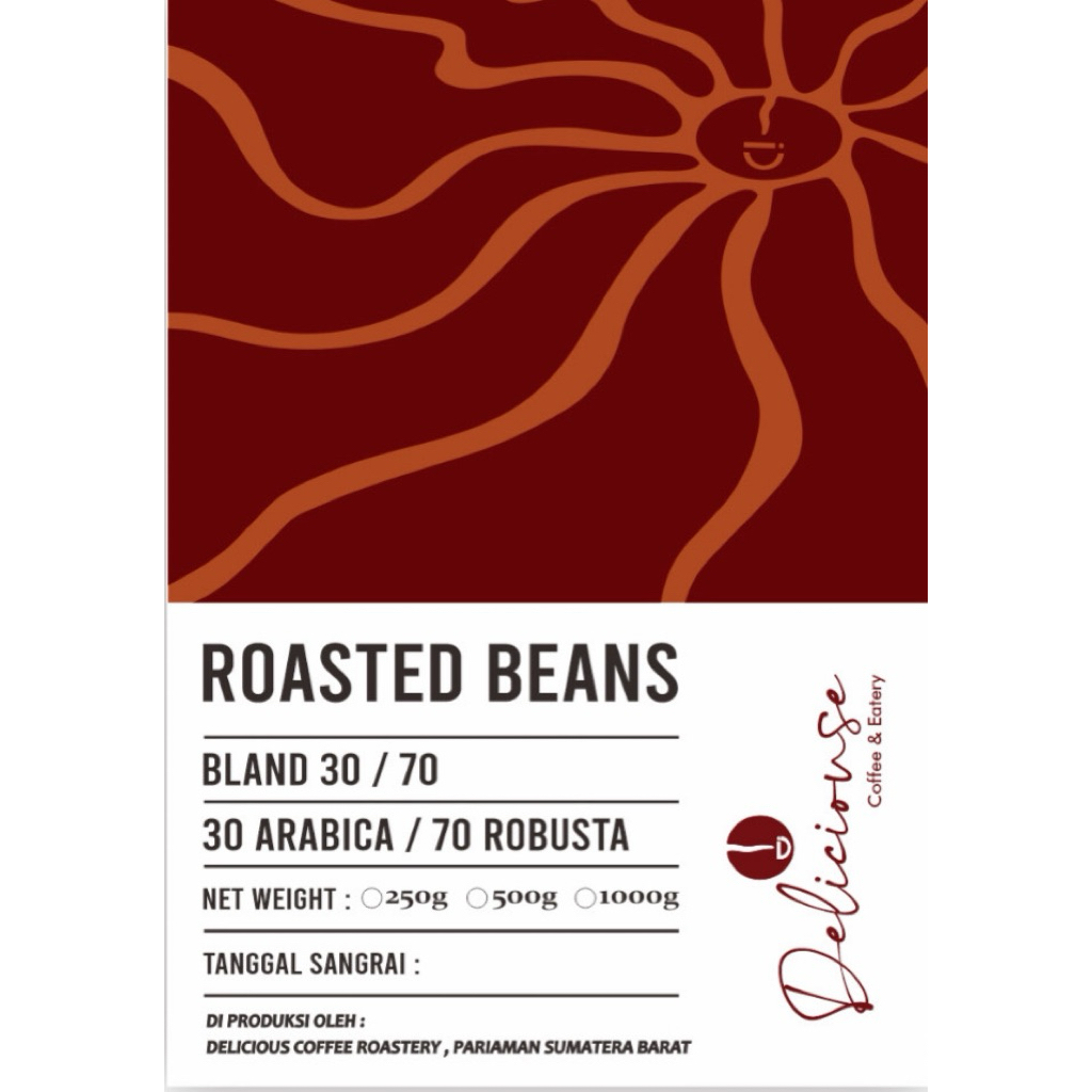biji kopi blend  30/70 robusta fine 70% dan arabica 30%