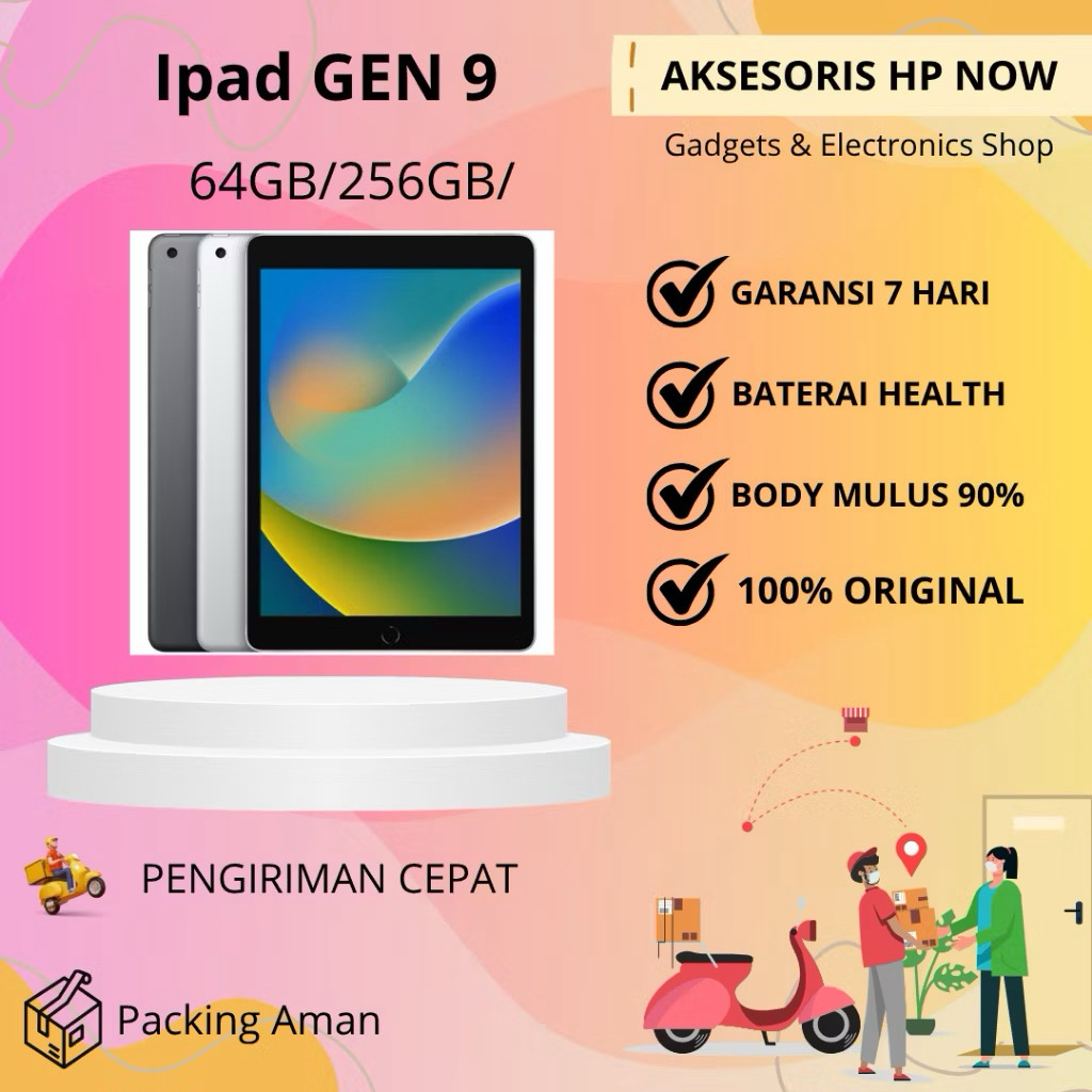 IPAD GEN 9 64GB SECOND WIFI ONLY FULL SET ORIGINAL
