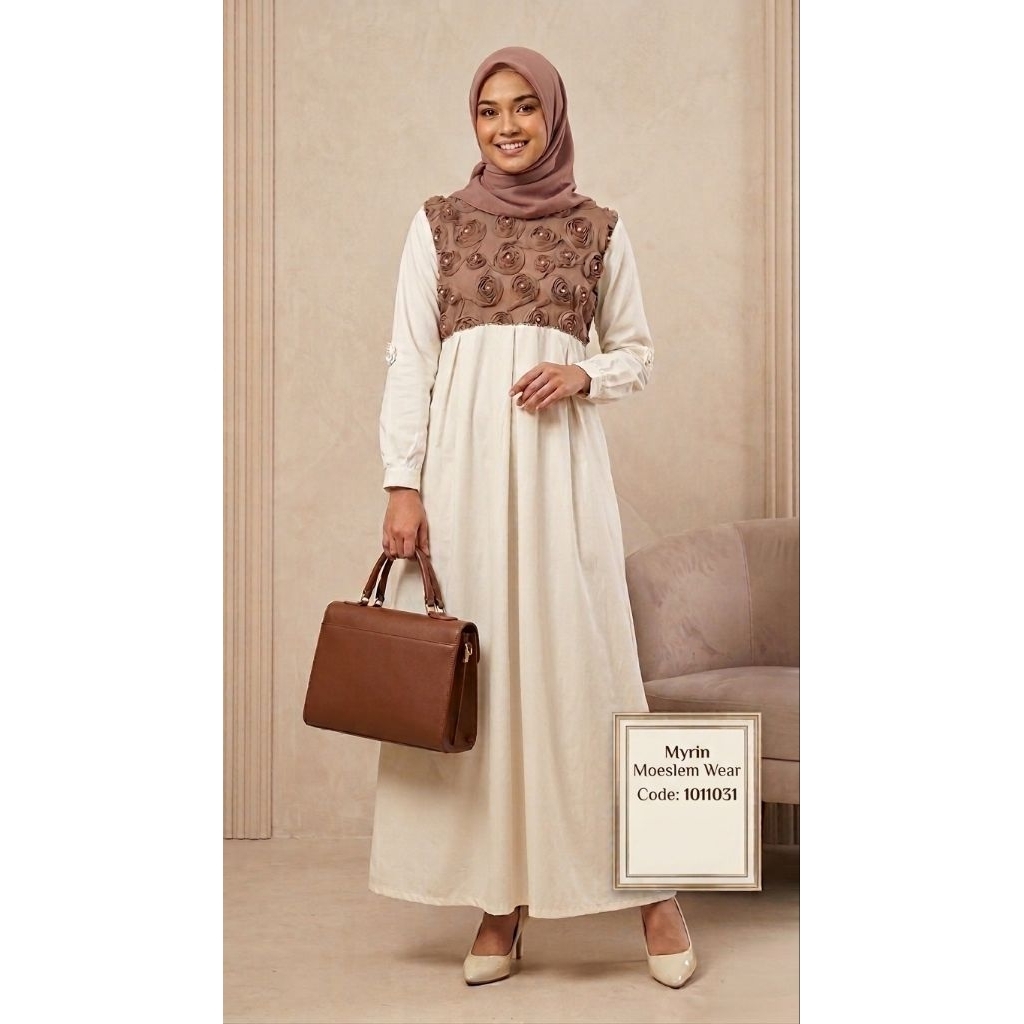 Myrin Moelem Wear 1011031 Gamis Putih Chic style