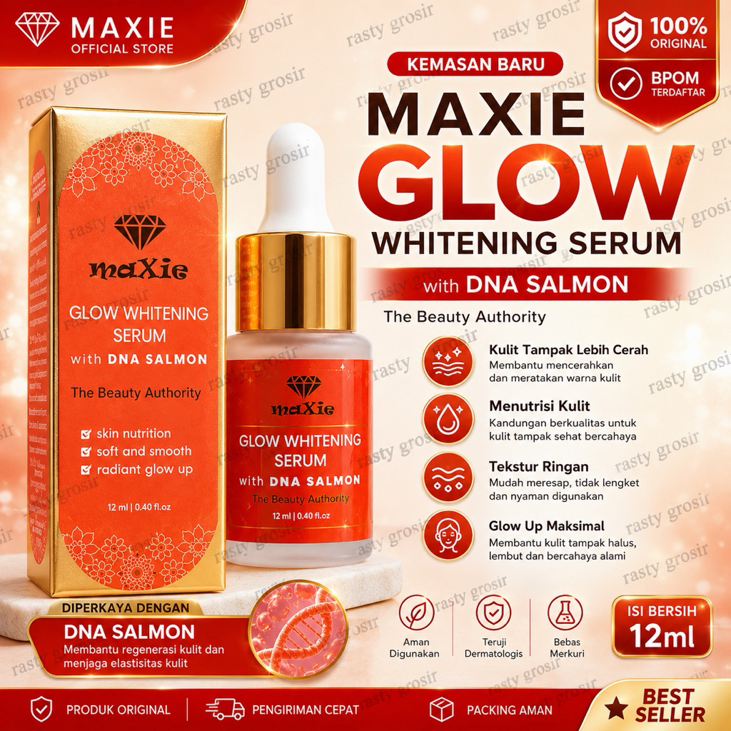 Maxie DNA Salmon Serum - Mencerahkan, Melembabkan, Mengurangi Flek
