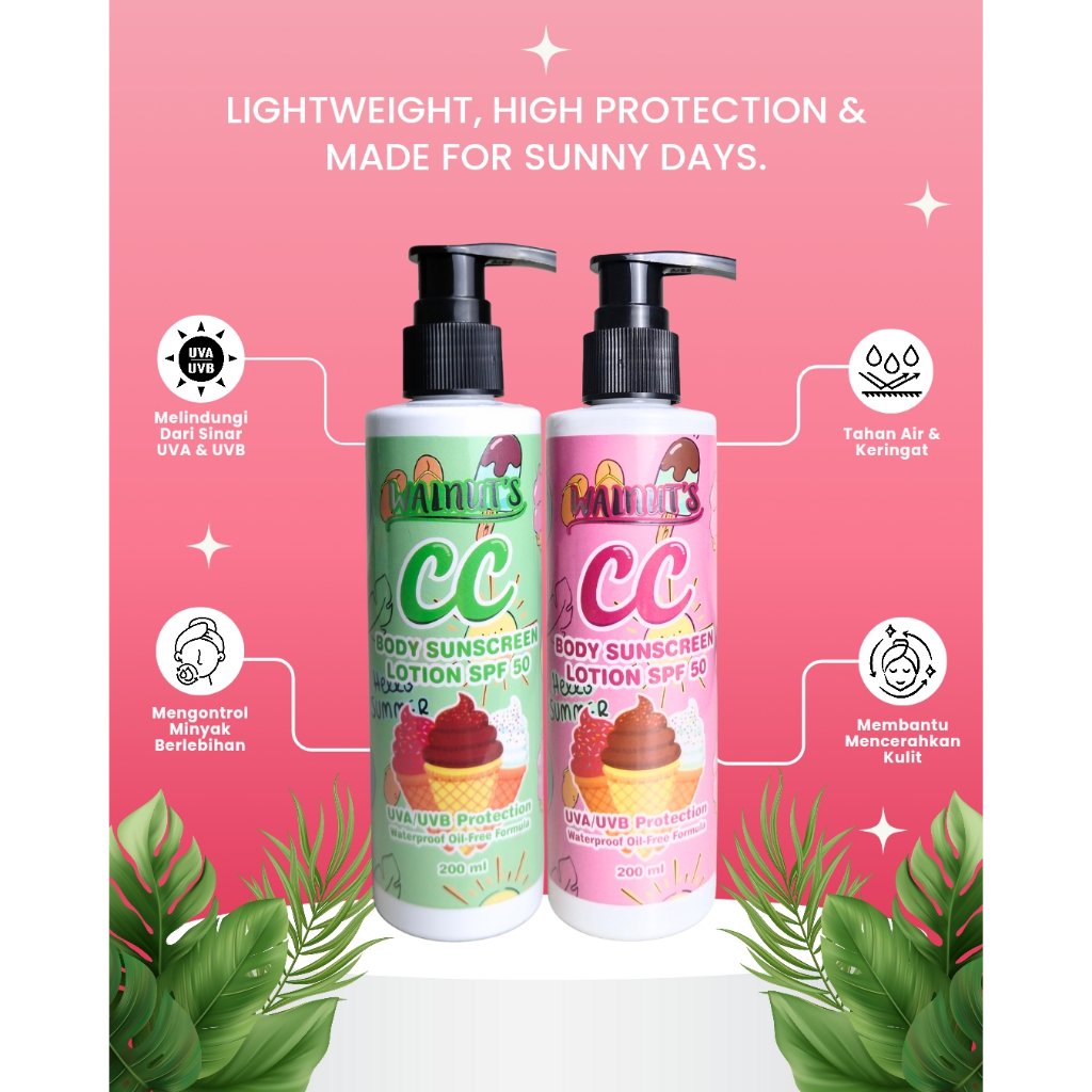Walnuts CC Body Sunscreen 200ml Spf 50 Pa+++