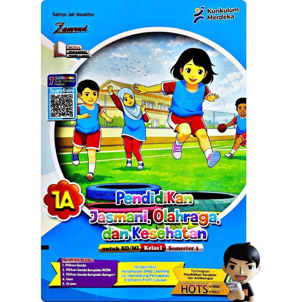 BUKU LKS PJOK PENJAS SD KELAS 1 SEMESTER 1 2026-2027 KURIKULUM MERDEKA Deep Learning | Zamrud PUTRA 