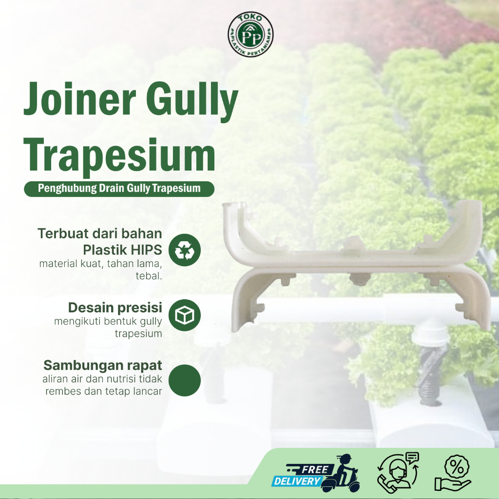 JOINER DRAIN GULLY TRAPESIUM/SAMBUNGAN GULLY HIDROPONIK/PENGHUBUNG GULLY
