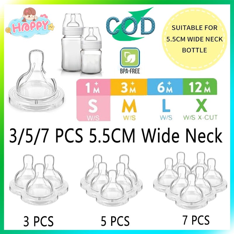 Malaikat heppy COD 3/5/7/10PCS Dot Bayi Botol Susu 5.5CM Wide Neck Classic Pacifer Bottle Nipple Rep