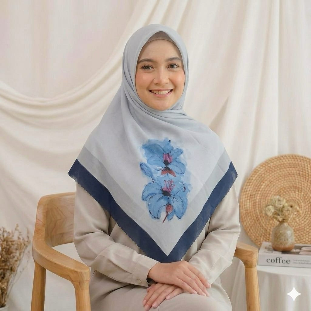 Segi Empat Motif Printing Pollycotton Hycon