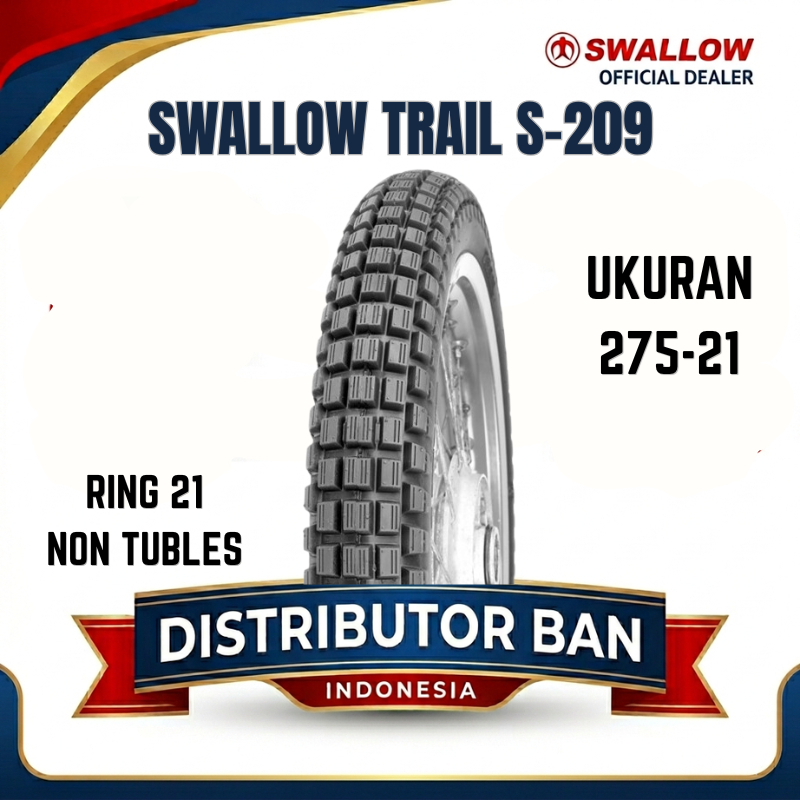BAN MOTOR SEMI TRAIL SWALLOW S-209 275-21 RING 21 TUBETYPE (NON TUBELESS)