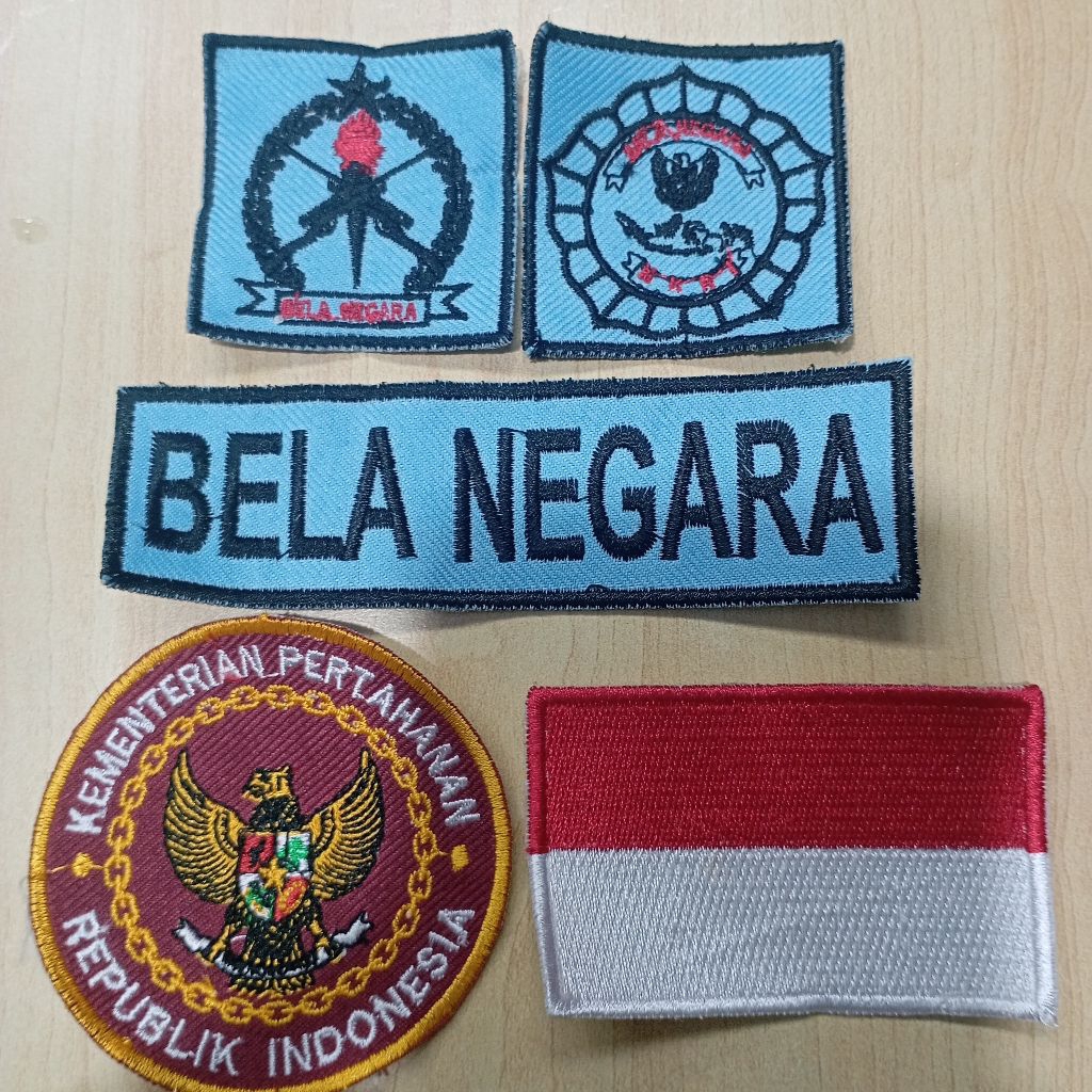 logo bordir bela negara 1 set