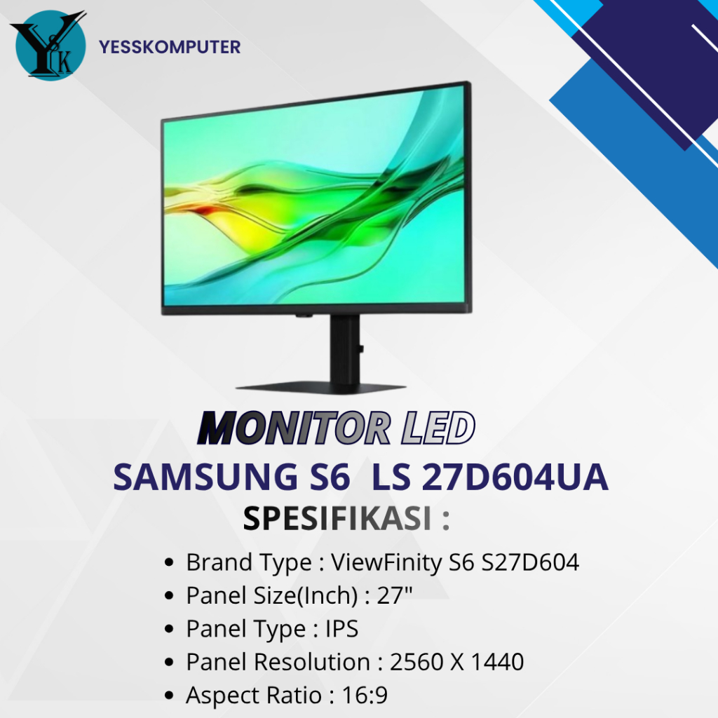 MONITOR LED SAMSUNG S6  LS 27D604UA IPS MONITOR