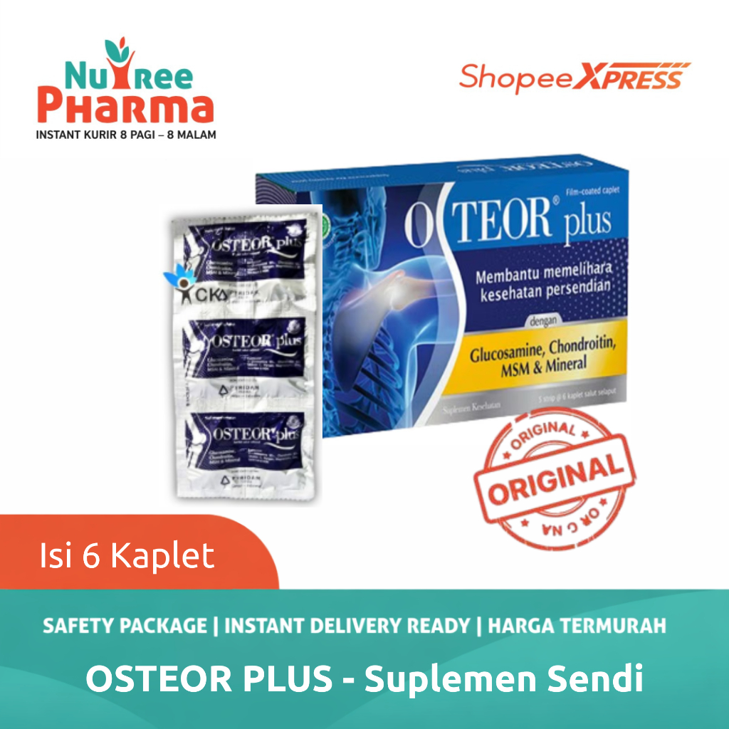 1 Strip Osteor Plus Suplemen Kesehatan Sendi Glucosamine Chondroitin MSM Vitamin Mineral untuk Nyeri