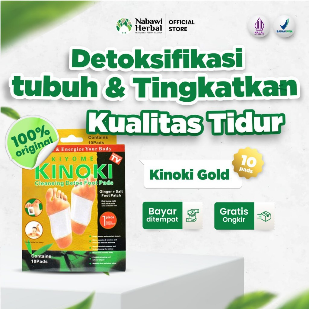BISA COD ( 1 Box Isi 10 PCS ) Koyo kaki Kinoki GOLD Koyo Kesehatan Detox Toksin Ampuh Buang Racun