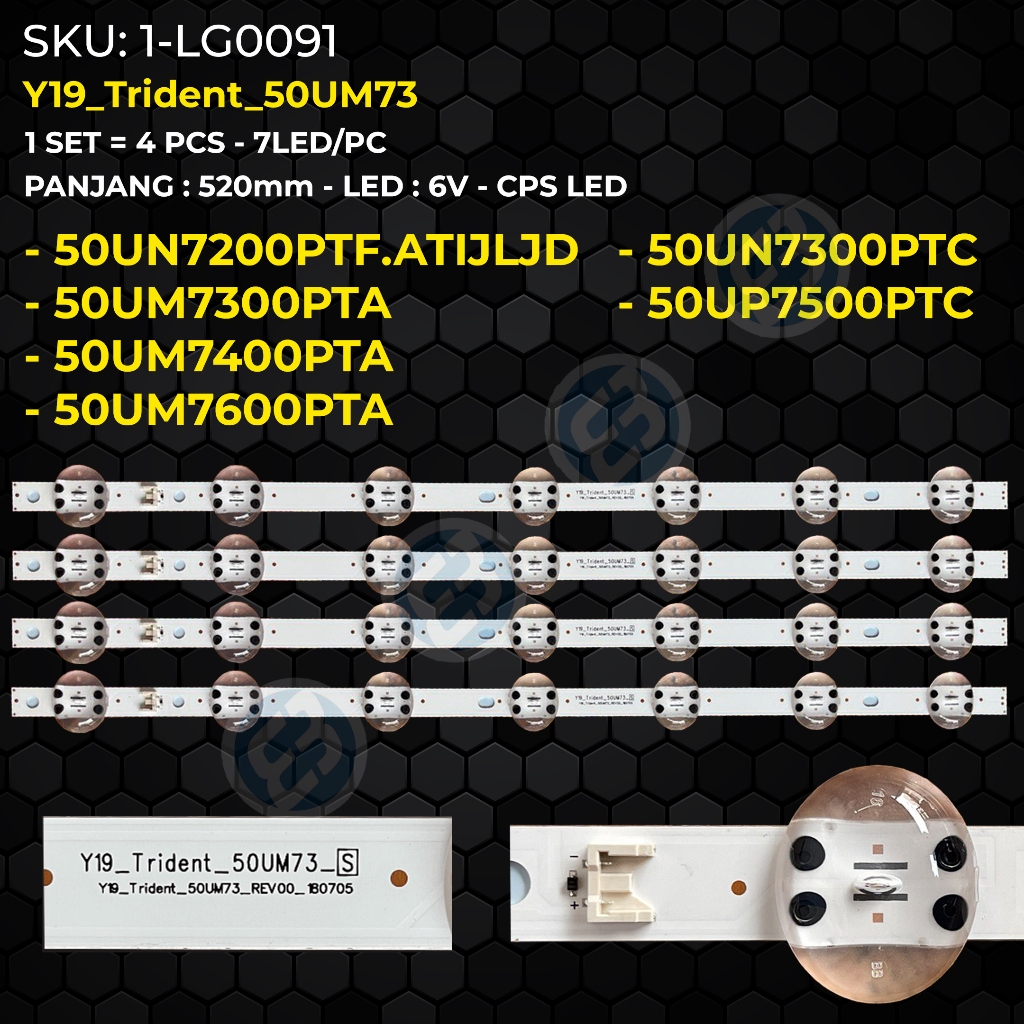 Backlight TV LG 50 Inch 50UN7200PTF.ATIJLJD 50UM7300PTA 50UM7400PTA 50UM7600PTA 50UN7300PTC 50UP7500