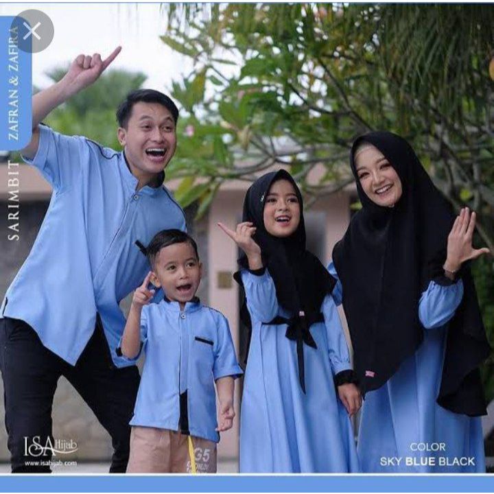 SARIMBIT ZAFRAN & ZAFIRA SKY BLUE BLACK BY ISA HIJAB