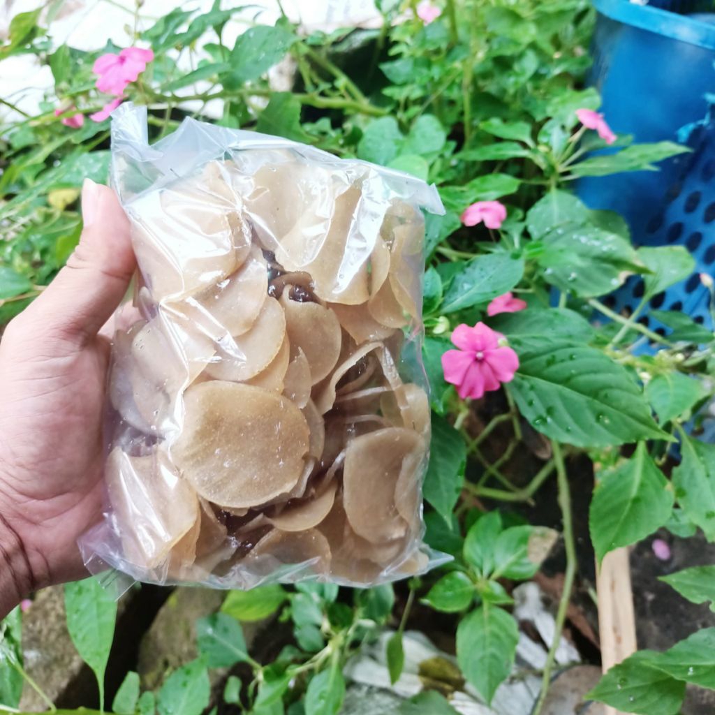 1kg Kerupuk krupuk bawang rasa bawang, krupuk bundar rasa bawang, krupuk puli bawang gurih lezat