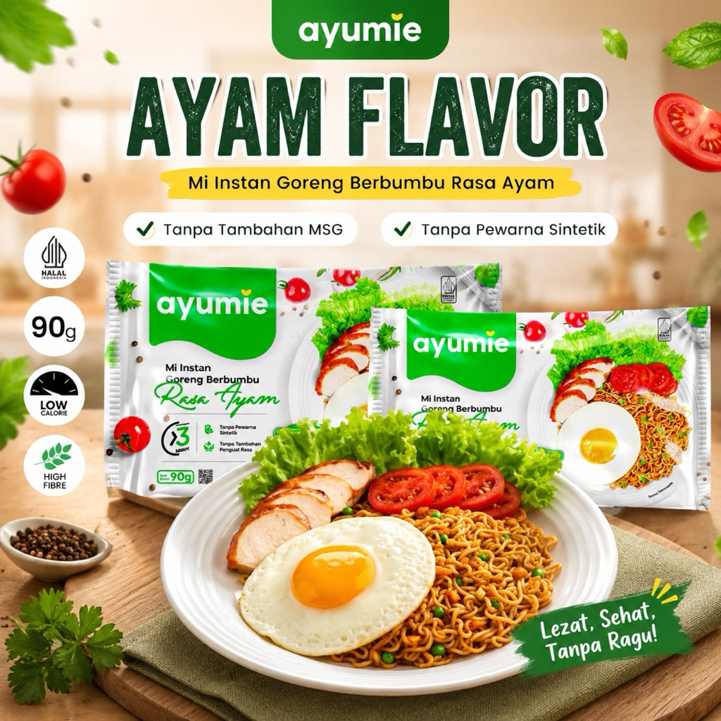 Ayumie Ayam 5 Pack | Mie Instan Sehat Tanpa MSG Tanpa Pengawet