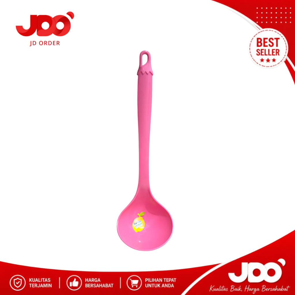 JDO Sendok Sayur Sop Plastik Kecil Pink Golden Lemon SS-148 Kicthenware