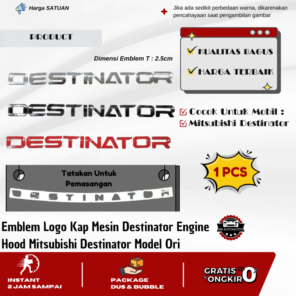 Emblem Logo Kap Mesin Destinator Engine Hood Mitsubishi Destinator Model Ori