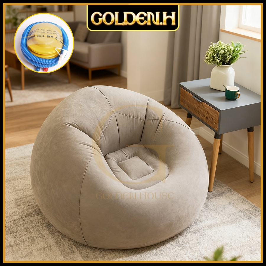 [Ready Stock] Kopi/Merah Portabel Tahan Lama Bean Bag Santai Sofa Dewasa Sederhana Tahan Air