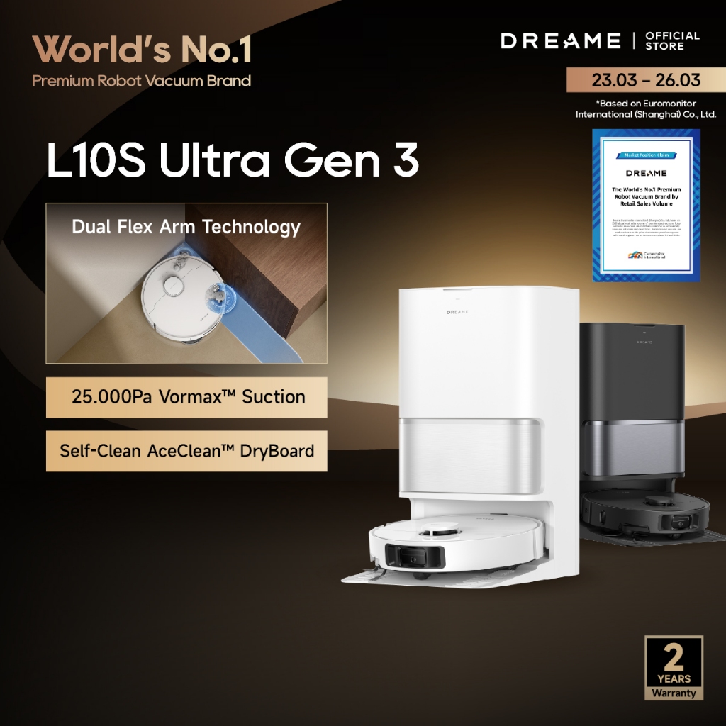 [World's No.1 Premium Robot Vacuum] Dreame Robot Vacuum L10s Ultra Gen 3 | Daya Hisap Terkuat 25.000