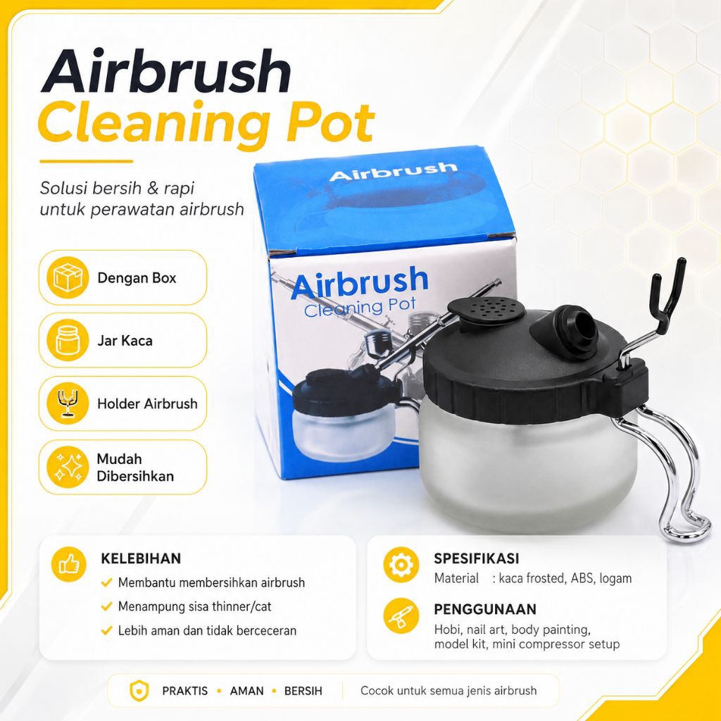 Airbrush Cleaning Pot Glass Pen Paint brush