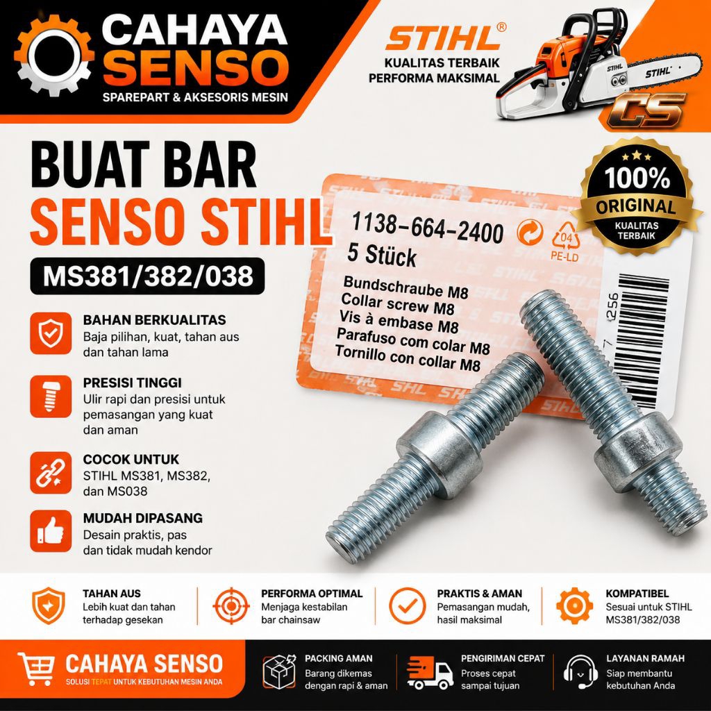 Baut Bar Senso STIHL Ma381/382/038 Senso Gergaji Kayu
