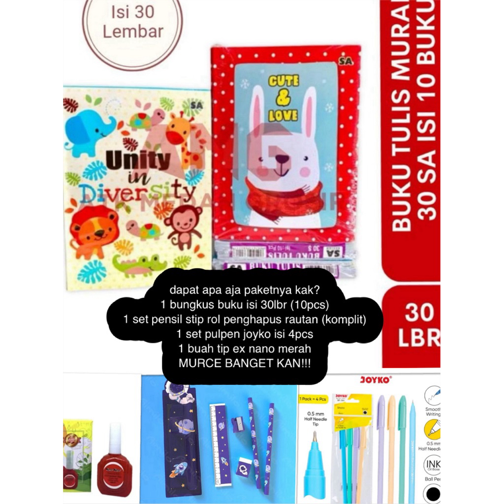 PAKET ALAT TULIS KOMPLIT MURAH / PAKET PANTI ASUHAN