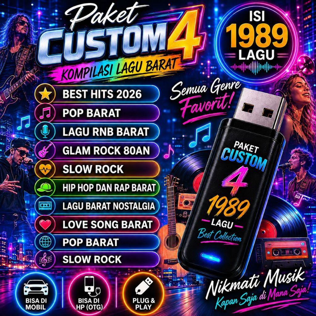C4 Flashdisk Lagu Barat Pop R&B Rock Nostalgia Love Song