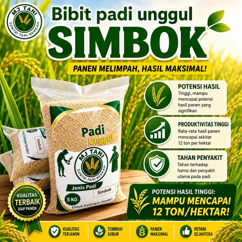 Benih padi unggul   SIMBOK.. 5Kg premium berkualitas 100% panen pasti melimpah