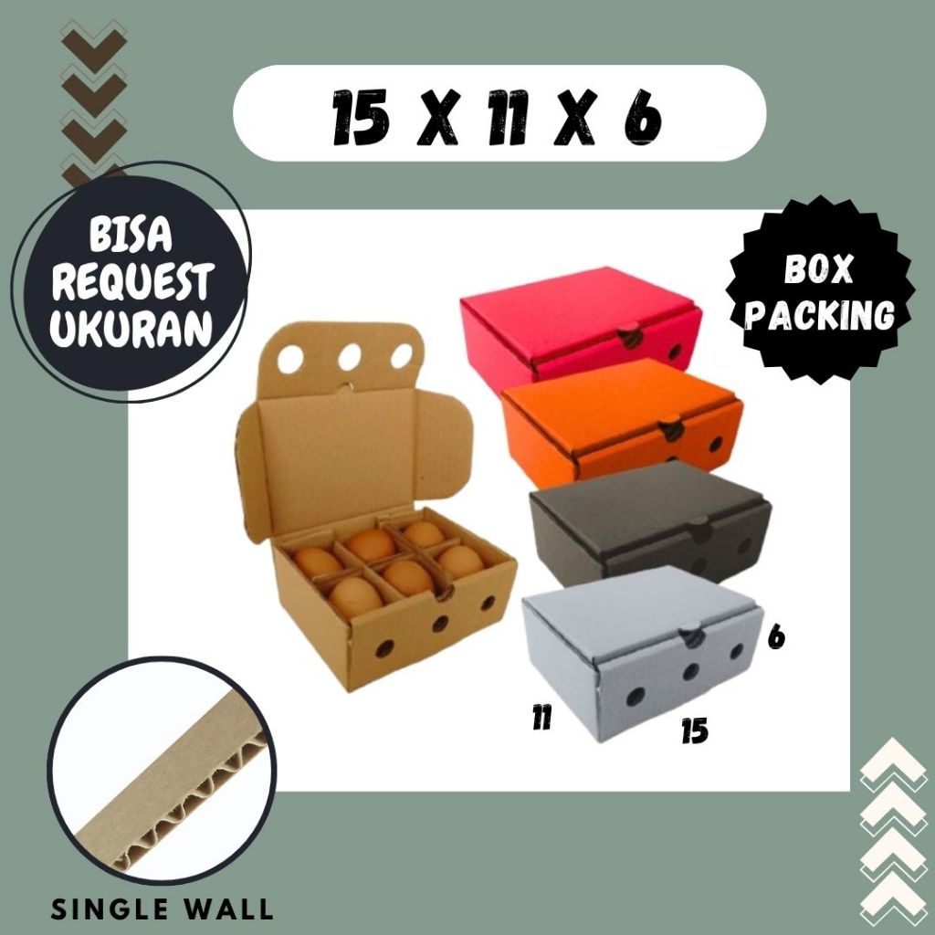 Kardus 15x11x6 LD Box 15x11x6 LD Dus Telur Isi 6 15x11x6 LD Kotak Endog Asin Tray Kertas Nasi KFC