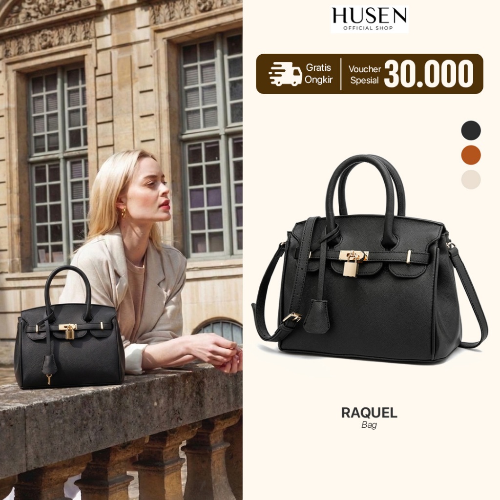 [SPECIAL PRICE] HUSEN Shoulder Bag Wanita Raquel Bag Tas Kerja Kuliah Tas Jinjing Kulit SIntetis Kek