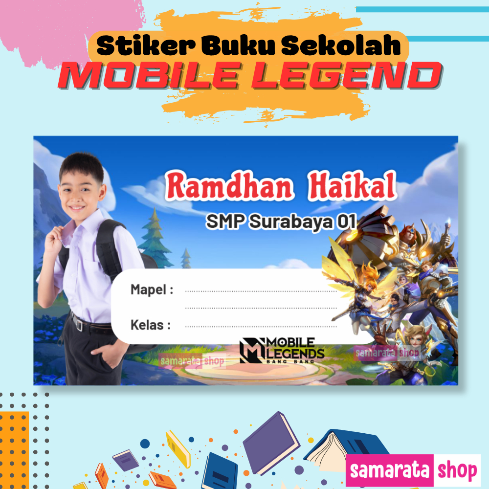 Stiker Buku Pelajaran Mobile Legend Stiker Buku Sekolah Anak game Mobile Legend Free Foto Anak