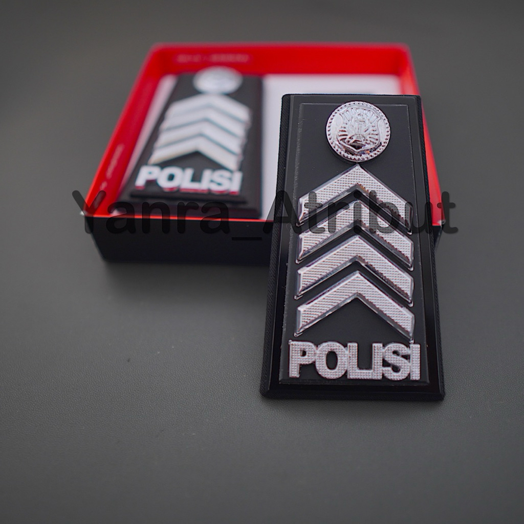 Pangkat Bripka Pdh Fullmika / Bripka List Coklat Merah / Evolet Bripka Pdu Polisi Polri Premium