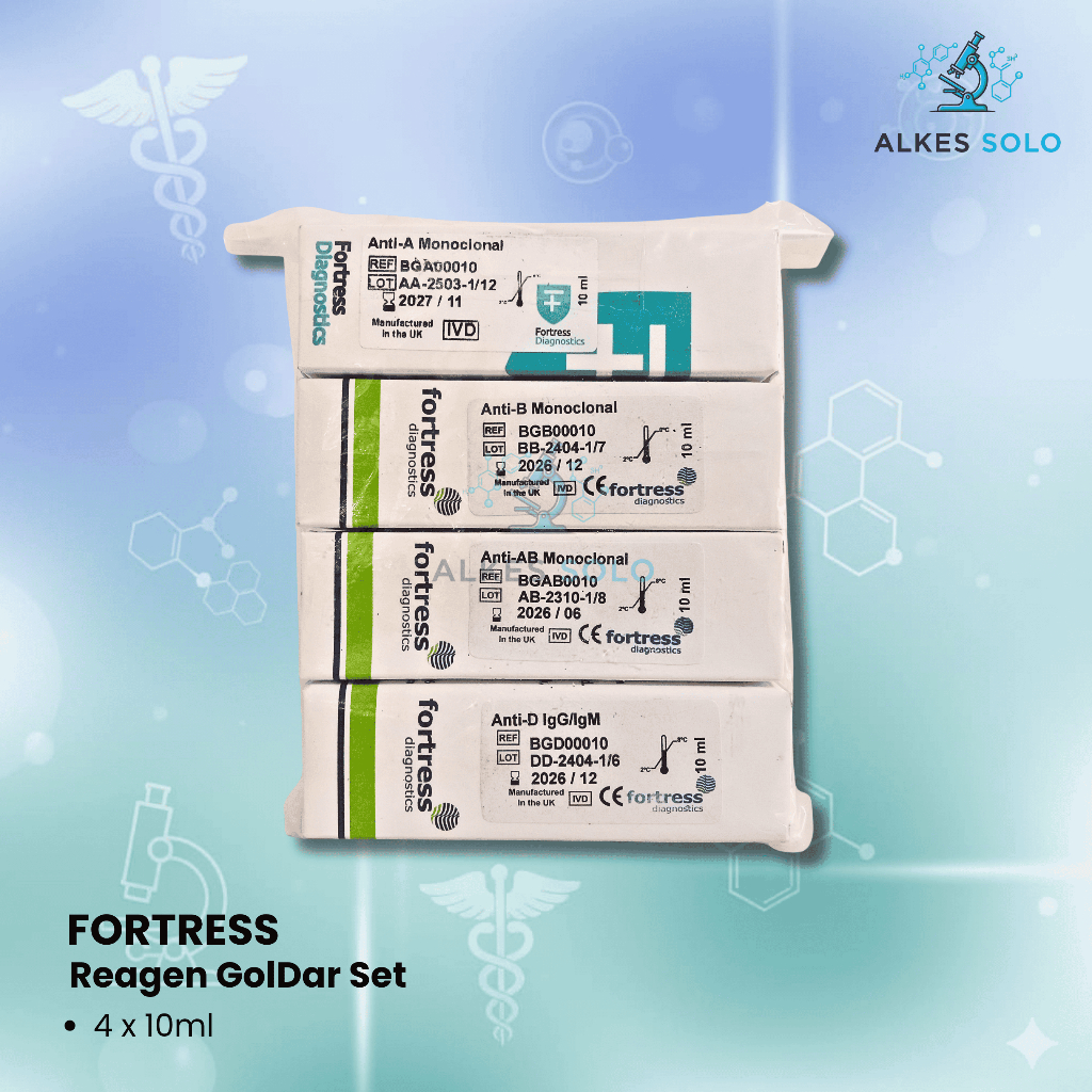 Tes Golongan Darah 1 Set Fortress Diagnostics Goldar - Set Serum Uji Goldar