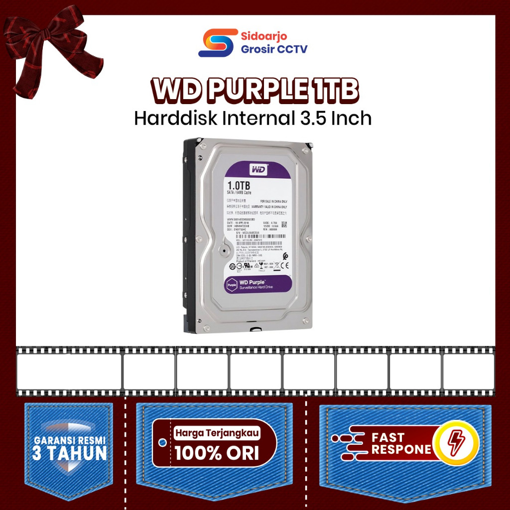 HARD DISK WD PURPLE 1 TERA ORIGINAL BARU
