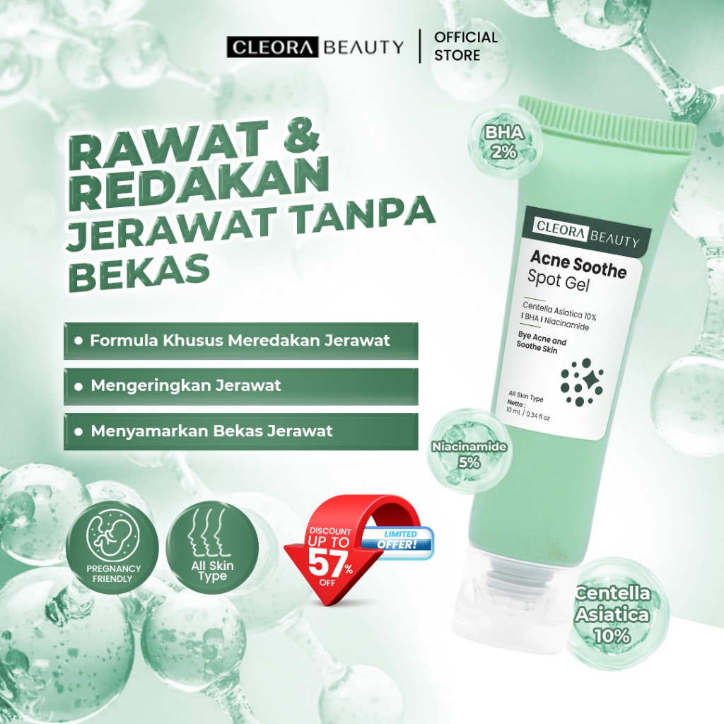 [HOT SALE] Cleora Beauty - Acne Soothe Spot Gel | Totol Jerawat Membantu Menyembuhkan Mengempeskan J