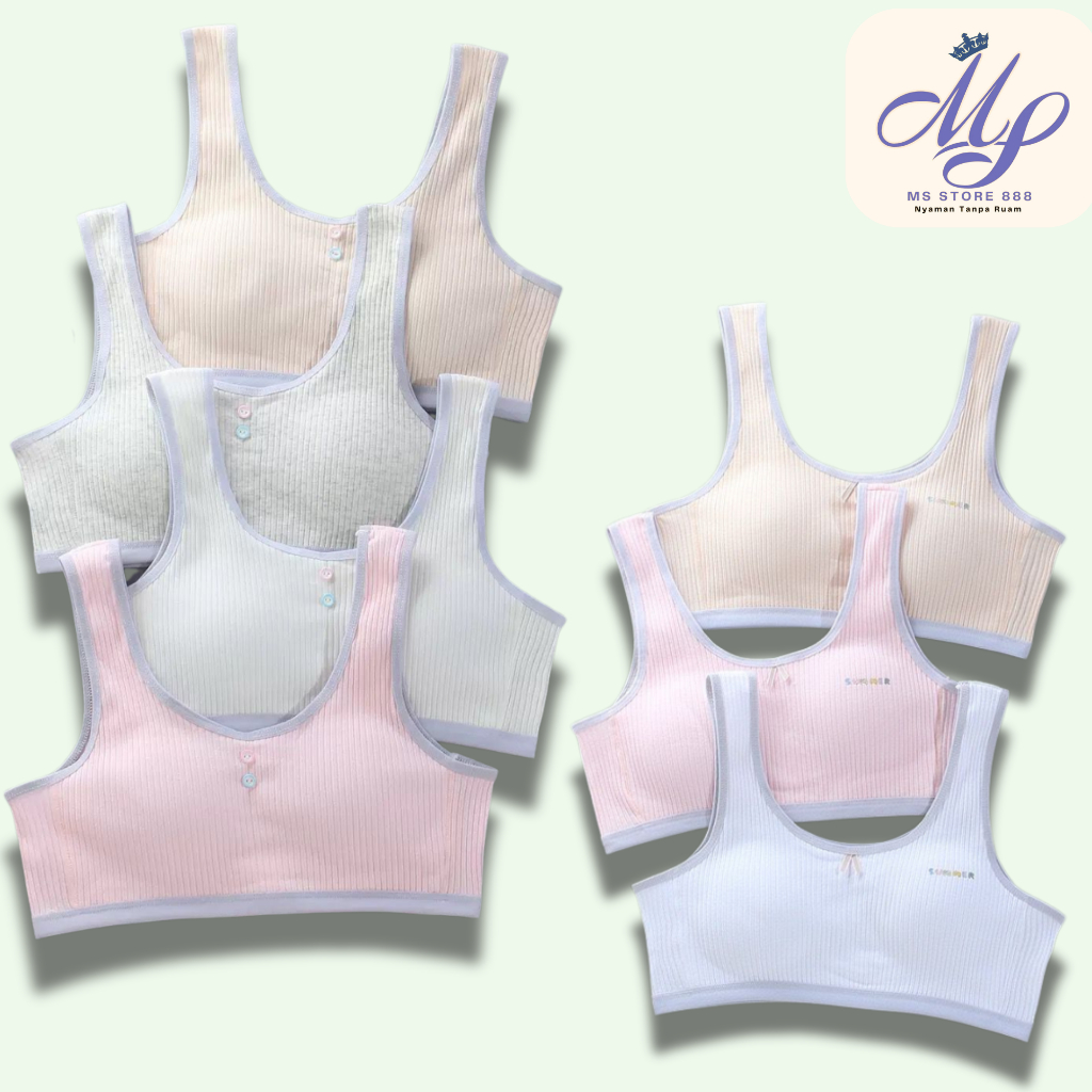MS Miniset Busa Kancing Anak Perempuan Miniset Anak/Miniset Busa Perempuan BH Anak Pakaian Dalam Ana