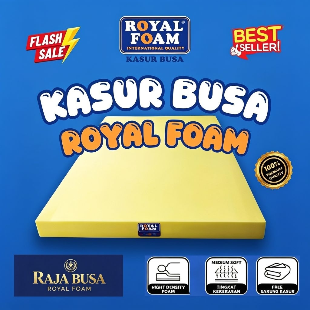 Kasur Busa Royal Foam D16 Tebal 10 15 20 25 30 cm Ukuran 90x200 100x200 120x200 140x200 160x200 180x