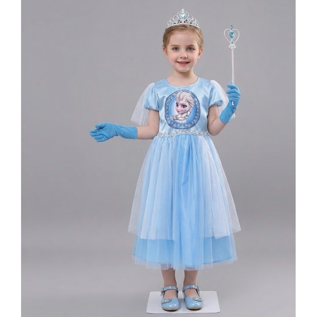 Gaun frozen anak, Dress Frozen anak, Baju pesta anak Frozen, Gaun Elsa