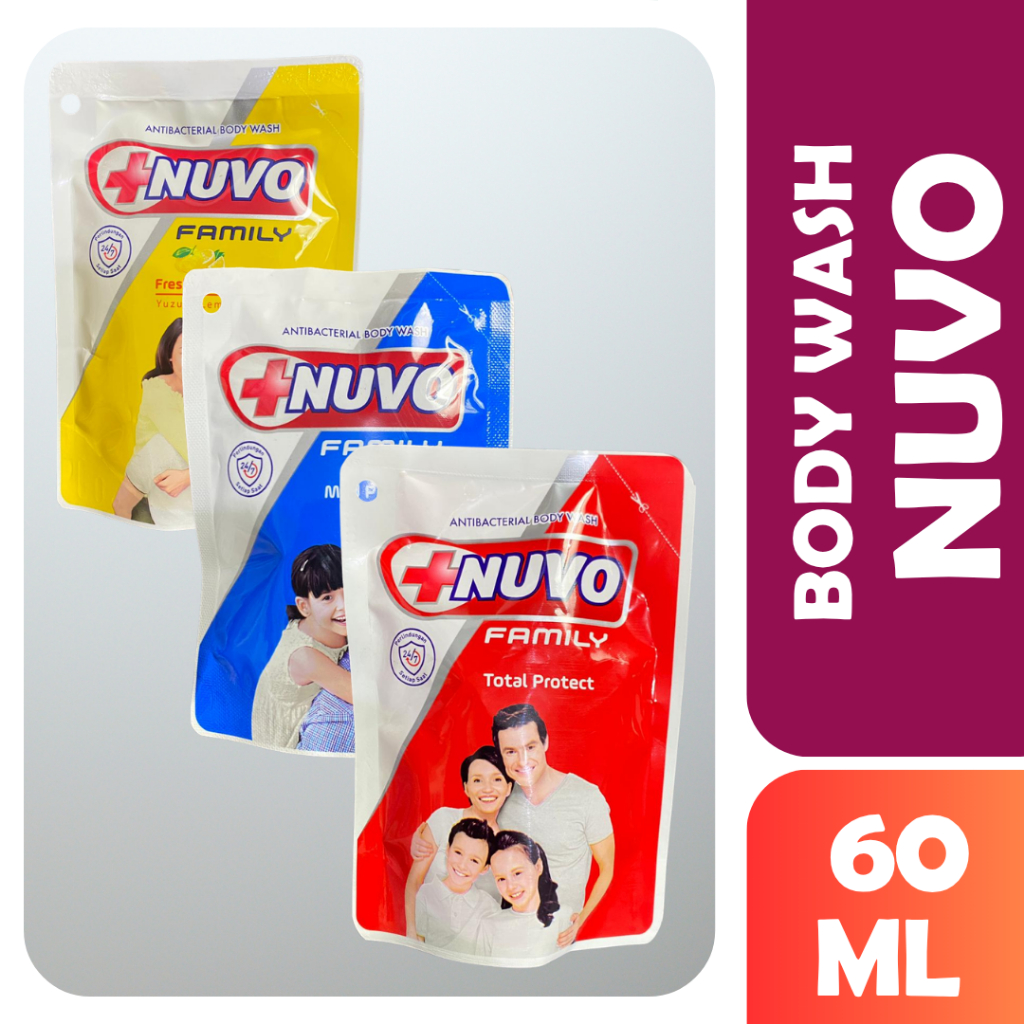 GROSIR SABUN NUVO sabun mandi cair body wash 60ml murah