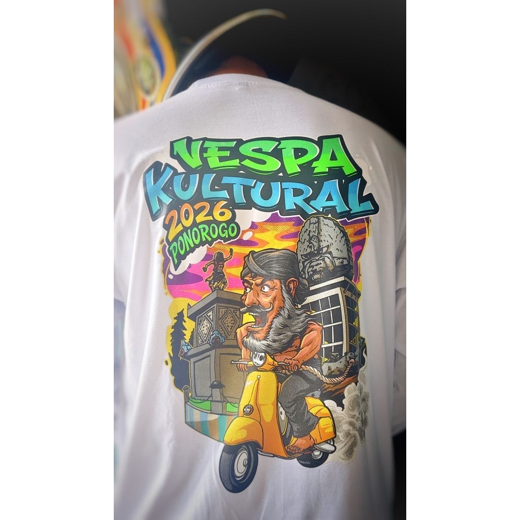 KAOS EVENT VESPA KULTURAL PONOROGO 2026 PUTIH LENGAN PANJANG kaos vespa kaos even vespa