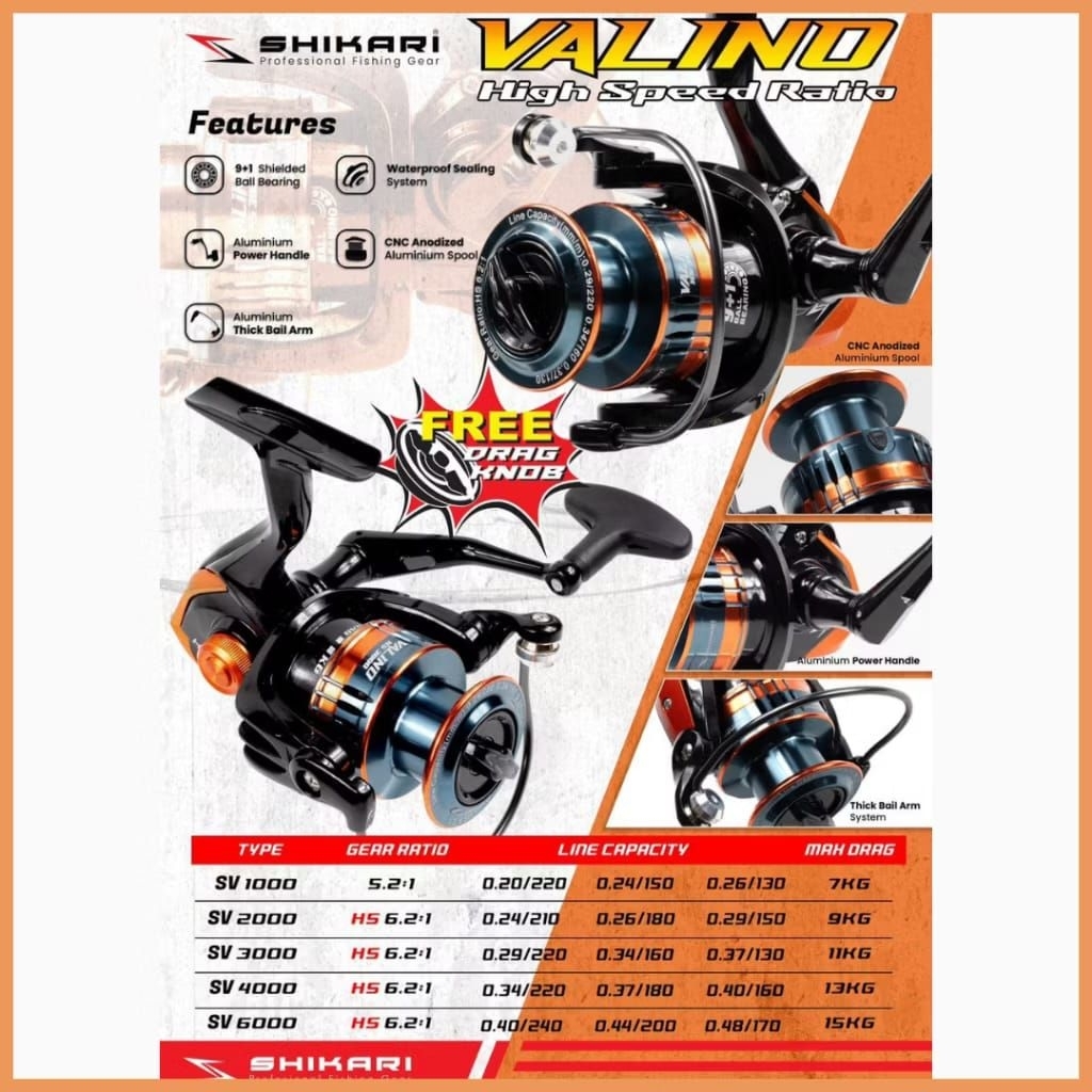 Reel shikari valino power handle ringan dan kuat
