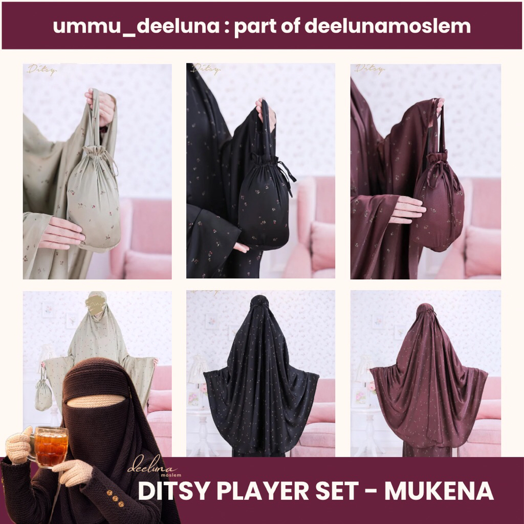 DITSY MUKENA - NYRELLA INK BLACK - NYRELLA TAUPE - NYRELLA VINTAGE MAROON - LUCY PRIVE SAGE - LUCY P
